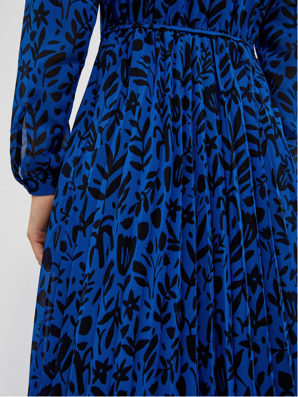 Moodo Černo-modré dámské květované šaty Moodo