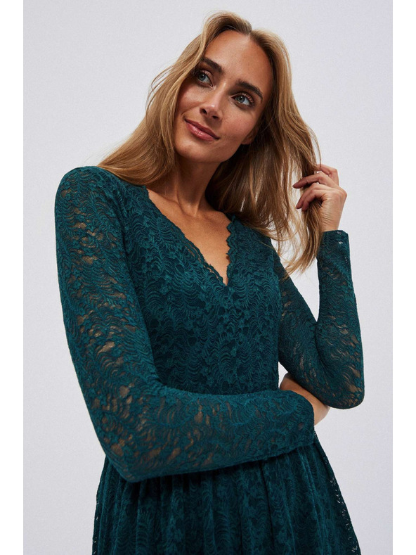Moodo Zelené dámské krajkované šaty Moodo