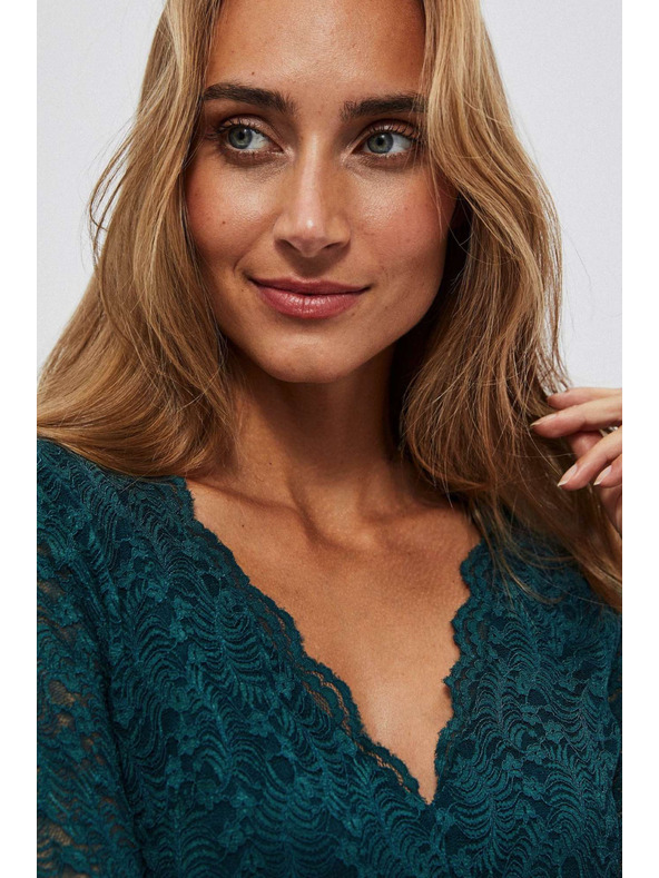 Moodo Zelené dámské krajkované šaty Moodo