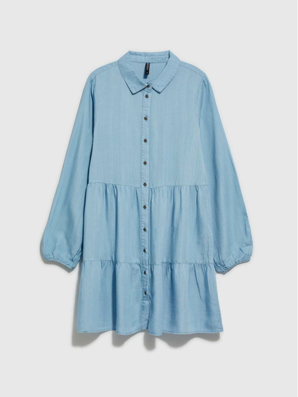 Moodo Světle modré dámské košilové šaty Moodo