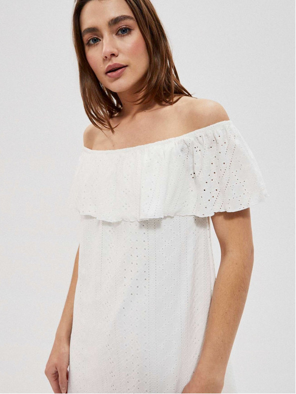 Moodo Bílé dámské šaty Moodo