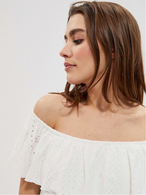 Moodo Bílé dámské šaty Moodo