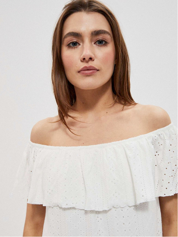 Moodo Bílé dámské šaty Moodo