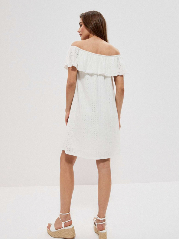 Moodo Bílé dámské šaty Moodo