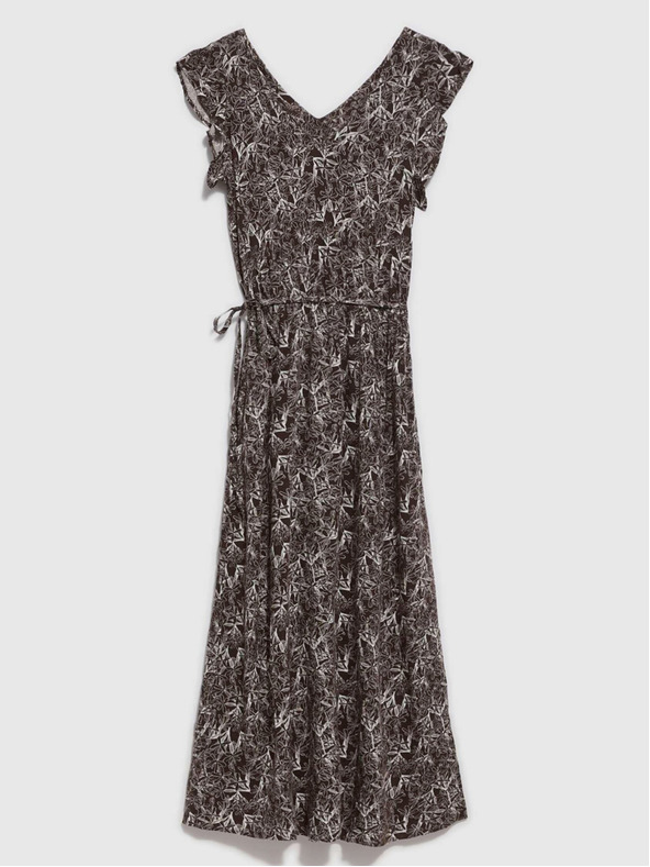 Moodo Bílo-hnědé dámské květované šaty Moodo