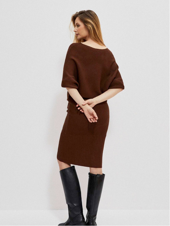 Moodo Hnědé dámské šaty Moodo