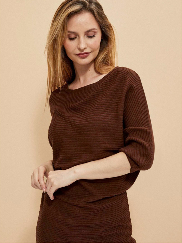 Moodo Hnědé dámské šaty Moodo