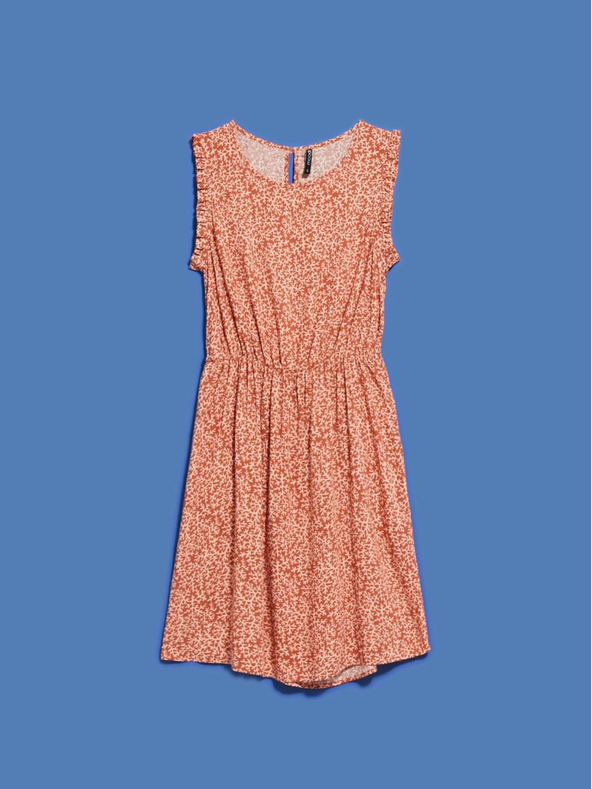 Moodo Béžovo-hnědé dámské vzorované šaty Moodo