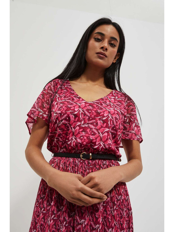 Moodo Růžové dámské květované šaty Moodo