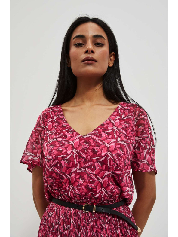 Moodo Růžové dámské květované šaty Moodo