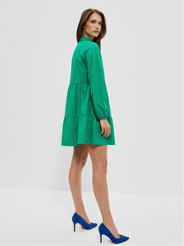 Moodo Zelené dámské košilové šaty Moodo