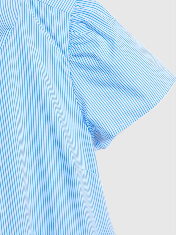 Moodo Bílo-modré dámské pruhované košilové šaty Moodo