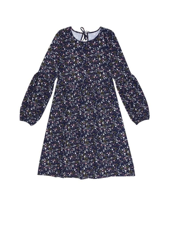Moodo Tmavě modré dámské květované šaty Moodo