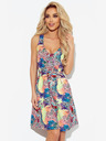 numoco Trapézové šaty s výstřihem - barevný vzor Numoco