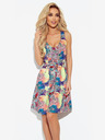 numoco Trapézové šaty s výstřihem - barevný vzor Numoco