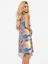 numoco Trapézové šaty s výstřihem - barevný vzor Numoco