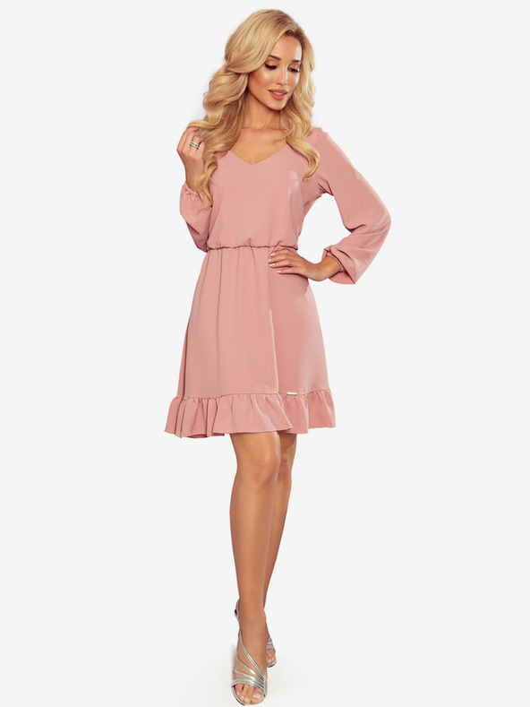 numoco Šaty s výstřihem - špinavě růžová Numoco BAKARI