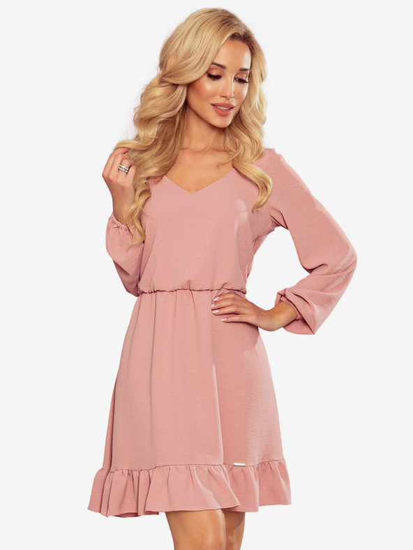 numoco Šaty s výstřihem - špinavě růžová Numoco BAKARI