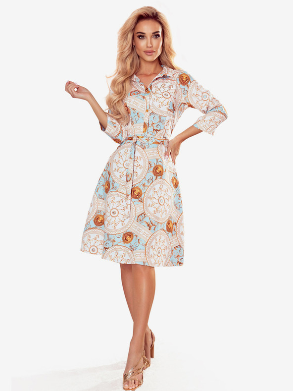 numoco Šaty - bílé a zlaté kruhy Numoco SANDY