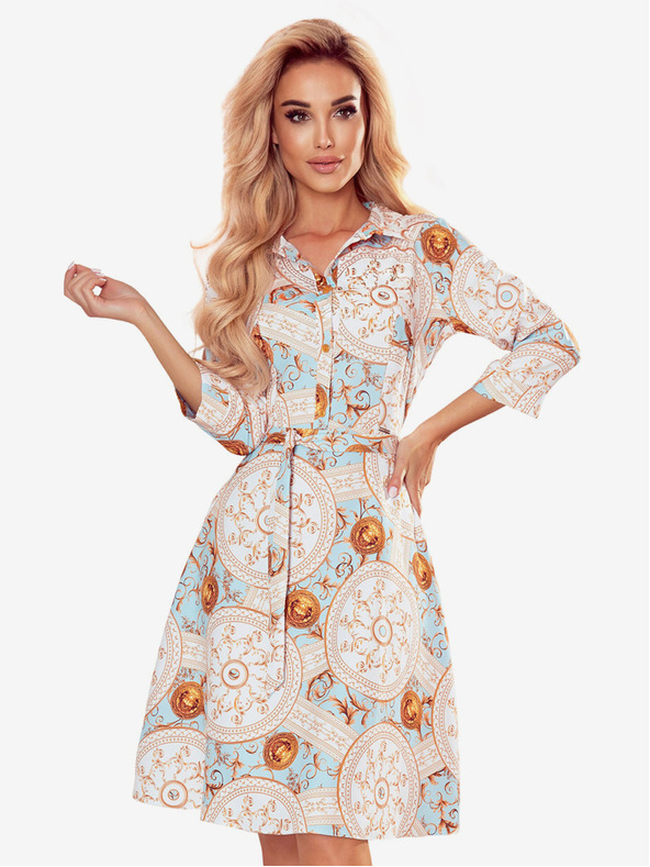 numoco Šaty - bílé a zlaté kruhy Numoco SANDY