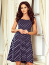 numoco Šaty s výstřihem - tmavě modrá v puntičkách Numoco STELLA