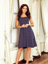 numoco Šaty s výstřihem - tmavě modrá v puntičkách Numoco STELLA