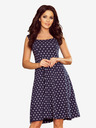 numoco Šaty s výstřihem - tmavě modrá v puntičkách Numoco STELLA