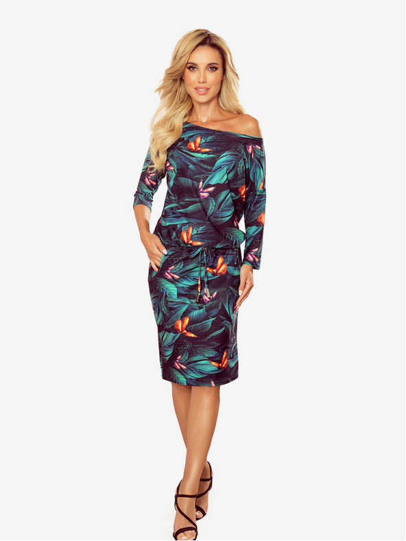 numoco Sportovní šaty s kapsami - barevné motýly Numoco