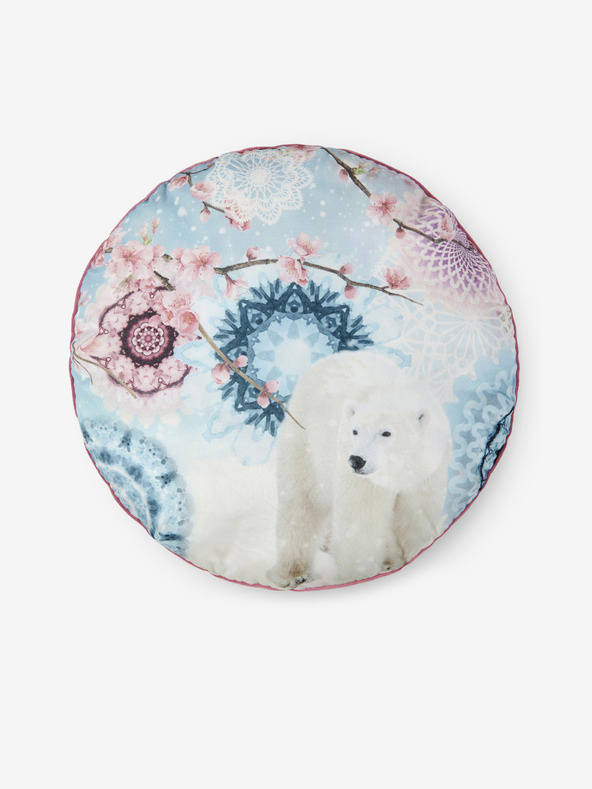 Hip Bedding Průměr 55 cm - Modrý vzorovaný oboustranný polštář Home Hip Kodiak