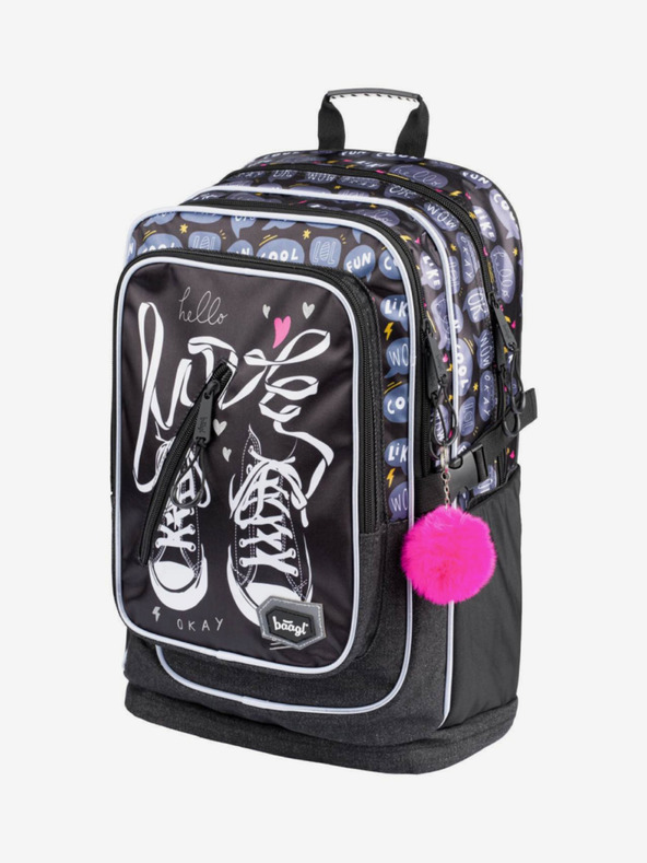 BAAGL  Černý Školní batoh Cubic Tenisky Baagl