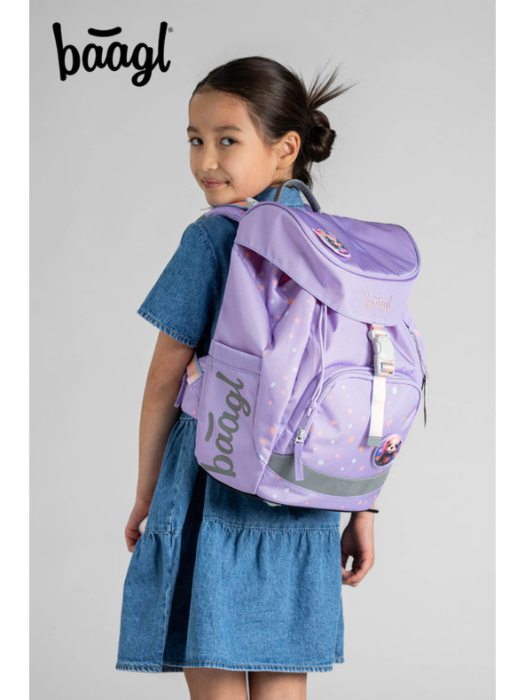 BAAGL  Fialový Školní batoh Airy Mazlíčci Baagl