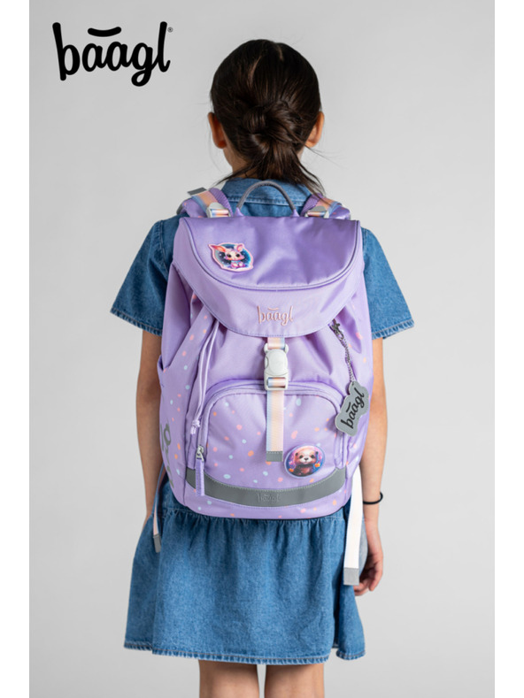 BAAGL  Fialový Školní batoh Airy Mazlíčci Baagl