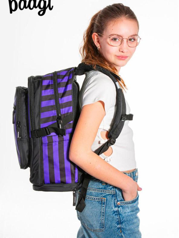 BAAGL  Černý 3 SET Cubic Wednesday: batoh, penál a sáček Baagl