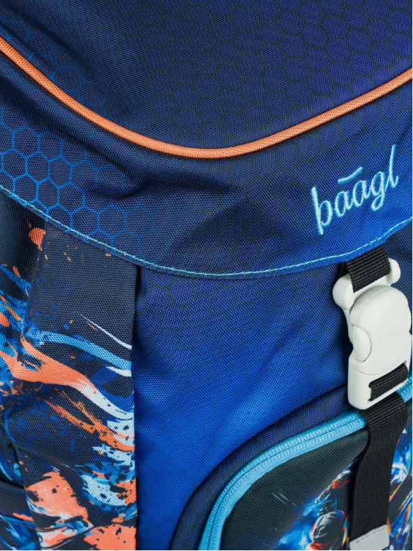 BAAGL  Modrý Školní batoh Airy Motorka Baagl