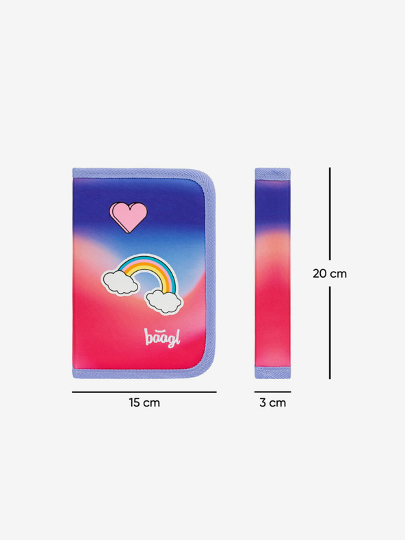 BAAGL  Červený 3 SET Airy Hippie: batoh, penál, sáček Baagl