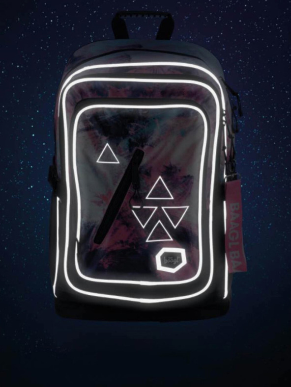 BAAGL  Růžový Školní batoh Cubic Abstract Baagl