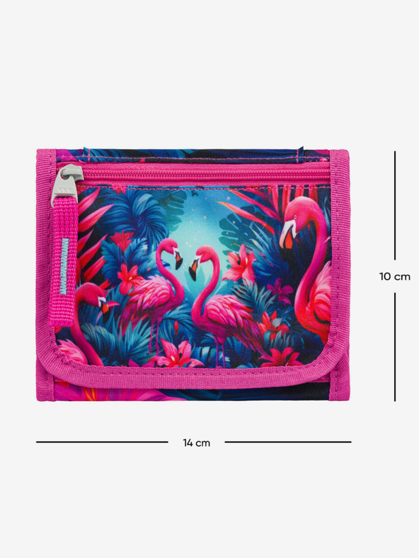 BAAGL  Růžová peněženka na krk Baagl Plameňáci