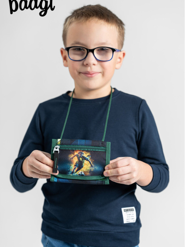 BAAGL  Zelená peněženka na krk Baagl  Fotbal Hráč