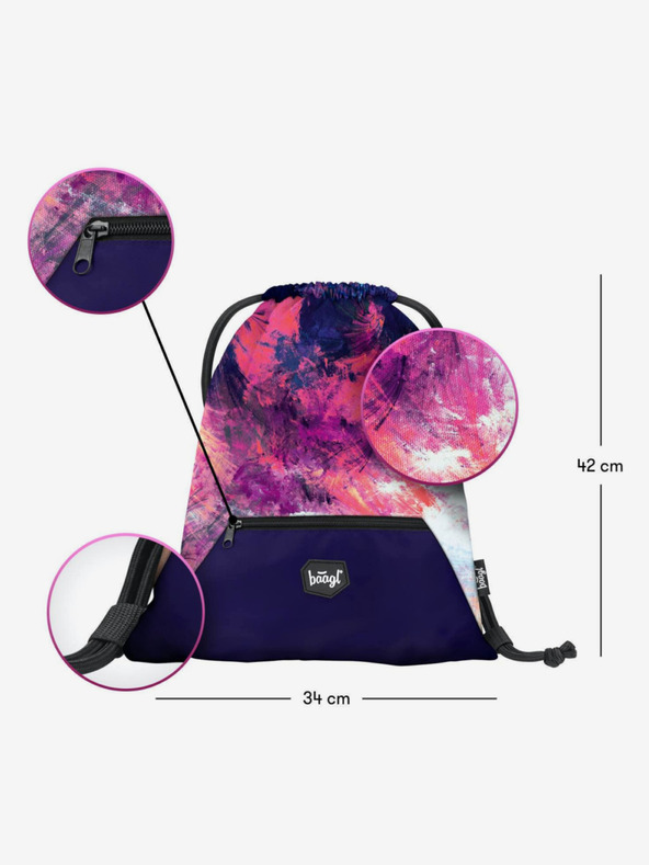 BAAGL  Růžový Sáček s kapsou Abstract Baagl