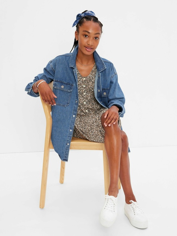 GAP Dětská džínová oversize košile Unisex GAP