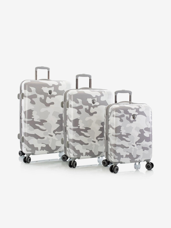 Heys Sada tří bílých cestovních kufrů Heys White Camo S,M,L