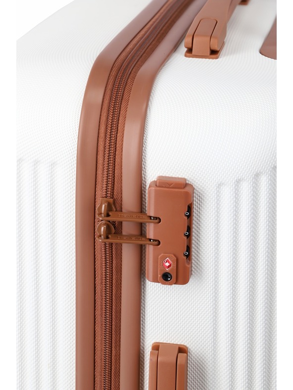 Travelite Cestovní kufr Travelite Bali L White/Cognac