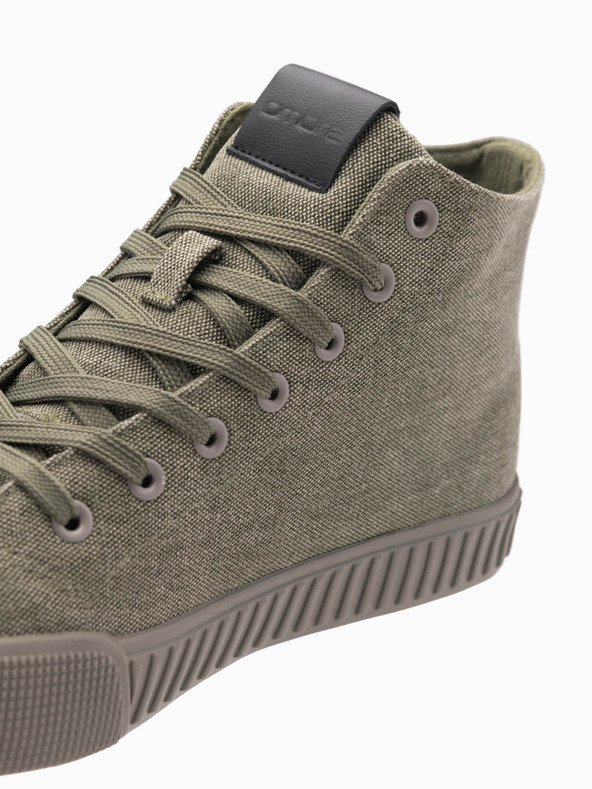 Ombre Clothing Pánské plátěné tenisky - olivové V2 OM-FOTH-0186 Ombre Clothing