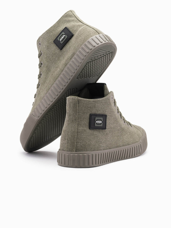 Ombre Clothing Pánské plátěné tenisky - olivové V2 OM-FOTH-0186 Ombre Clothing