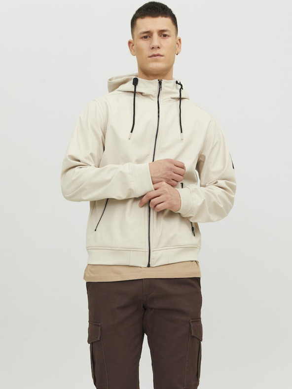 Jack & Jones Krémová pánská softshellová bunda Jack & Jones Basic