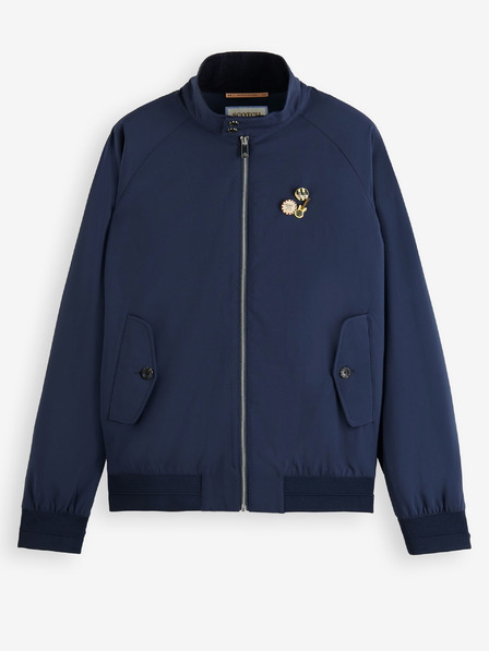 Scotch & Soda Tmavě modrá pánská softshellová bunda Scotch & Soda Classic Harrington