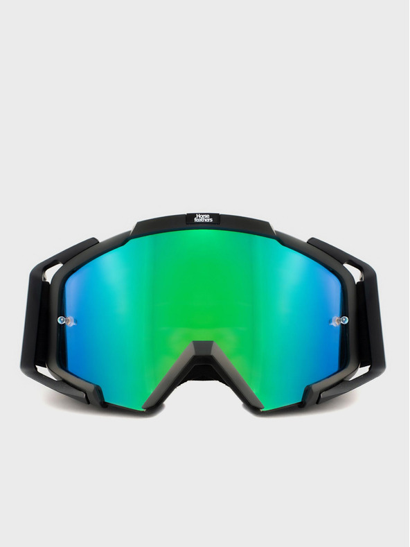 Horsefeathers MTB brýle Patriot - black/mirror green HORSEFEATHERS