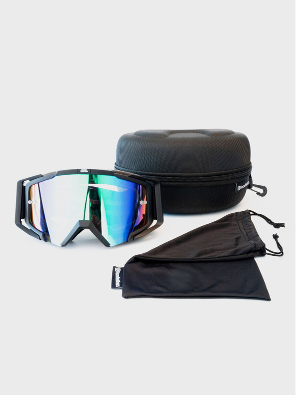 Horsefeathers MTB brýle Patriot - black/mirror green HORSEFEATHERS
