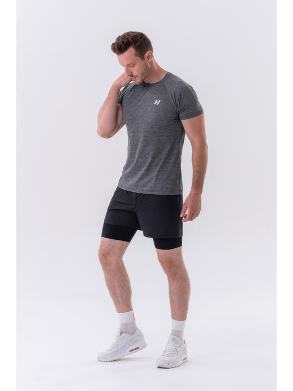 Nebbia Dvojvrstvé šortky s kapsami na mobil 318 M,grey