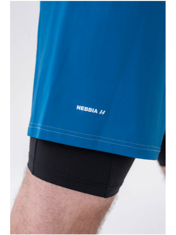 Nebbia Dvojvrstvé šortky s kapsami na mobil 318 Blue M,blue